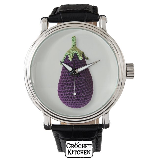 Roligt Lila Modern Minimal Crochet Eggplant Armbandsur (Skapare uppladdad)