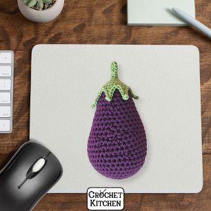 Roligt Lila Modern Minimal Crochet Eggplant Musmatta