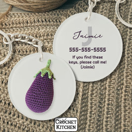 Roligt Lila Modern Minimal Crochet Eggplant Namn