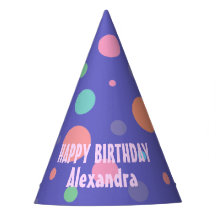 Roligt Lila Party Hat med färglöst Polka dots