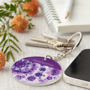 Roligt Lila Violet Rosa Batik Circles Art Mönster