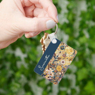 Roligt Lila Violet Rosa Batik Circles Art Mönster Nyckelring