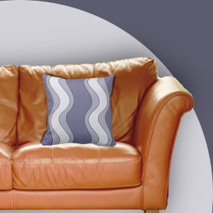 Roligt Lila Wave Ripple Mönster Dekorativ kudde