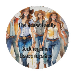 Roligt Line Dancing-skärskivor. Redigerbar text