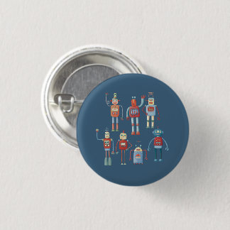 Roligt Little 1950s Stil Retro Robots Knapp