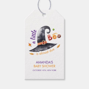 Roligt Little Boo Witch Hat Fall Baby Shower Presentetikett