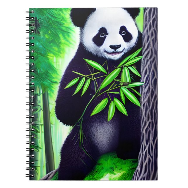 Roligt Little Panda Bear Anteckningsbok (Framsidan)