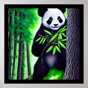 Roligt Little Panda Bear Poster