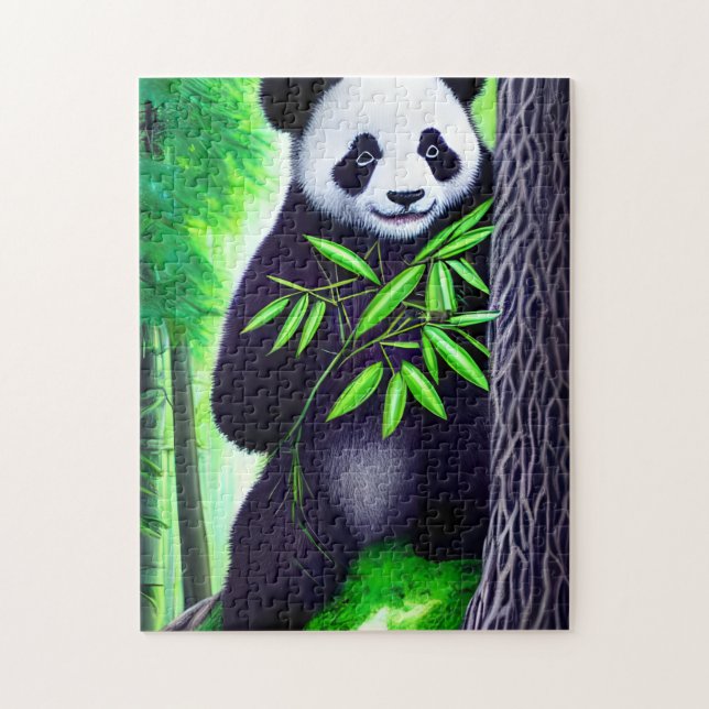 Roligt Little Panda Bear Pussel (Vertikal)