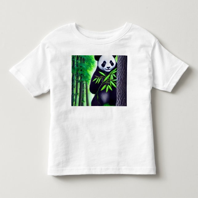 Roligt Little Panda Bear T Shirt (Framsida)