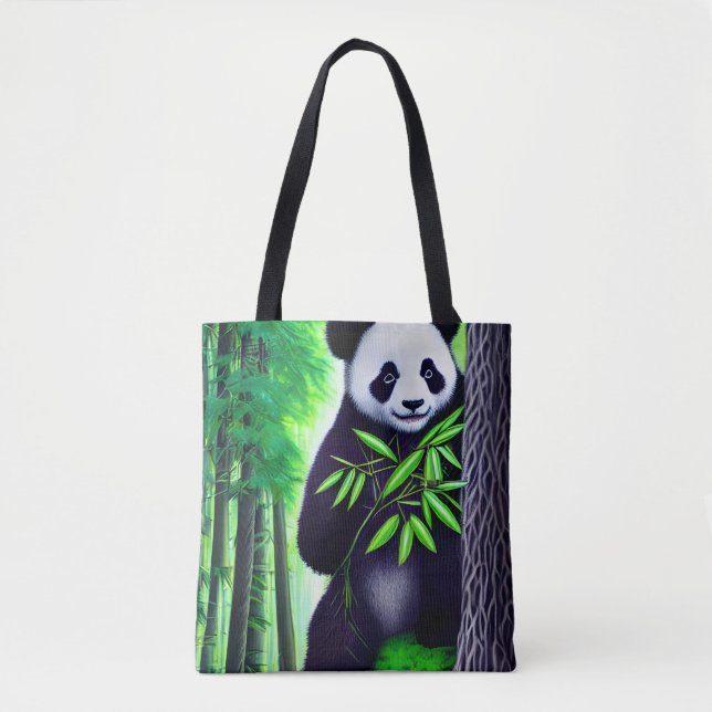 Roligt Little Panda Bear Tygkasse (Framsida)