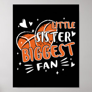 Roligt Little Sister Biggest Fläkt Basketball Älsk Poster