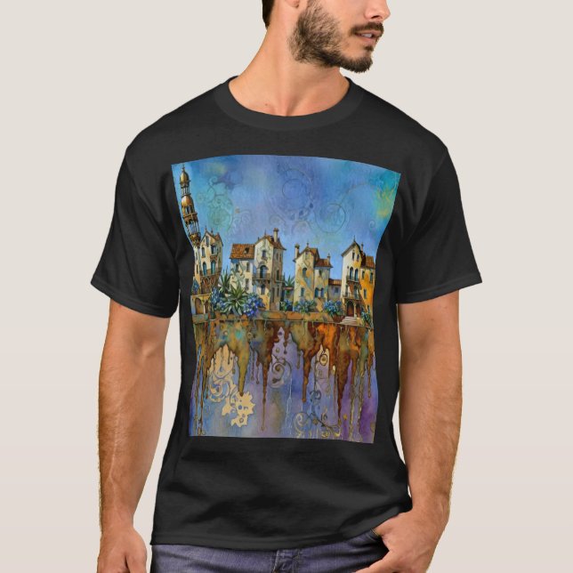 roligt Little town T-Shirt (Framsida)