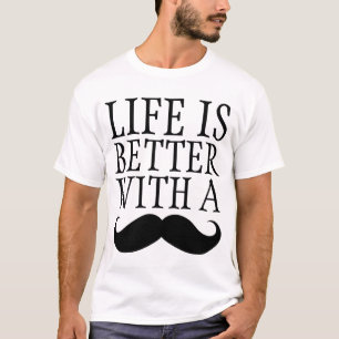 Roligt liv är bättre med en Moustacheskjorta Tee