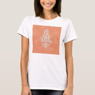 Roligt liv är den Peachy flickaktigt persikan och T-shirt
