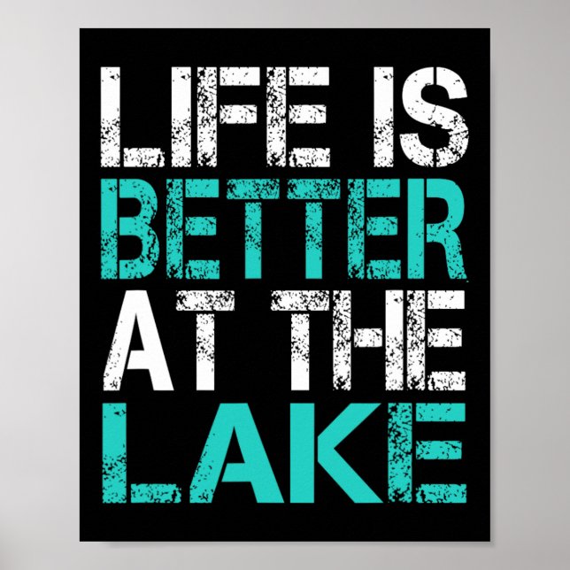 Roligt Livet Är Bättre Vid Sjön Camping Sommar Va Poster (Framsidan)