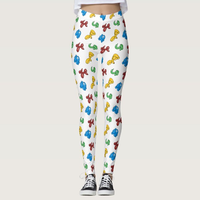 Roligt ljus ballongdjurdesign leggings (Framsida)