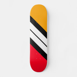 Roligt Ljus Gult Red White Diagonal Tävla Rand Mini Skateboard Bräda 18,5 Cm