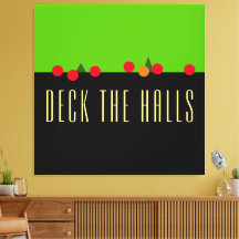 Roligt Ljus limes Black DECK HALLS Mantel Text