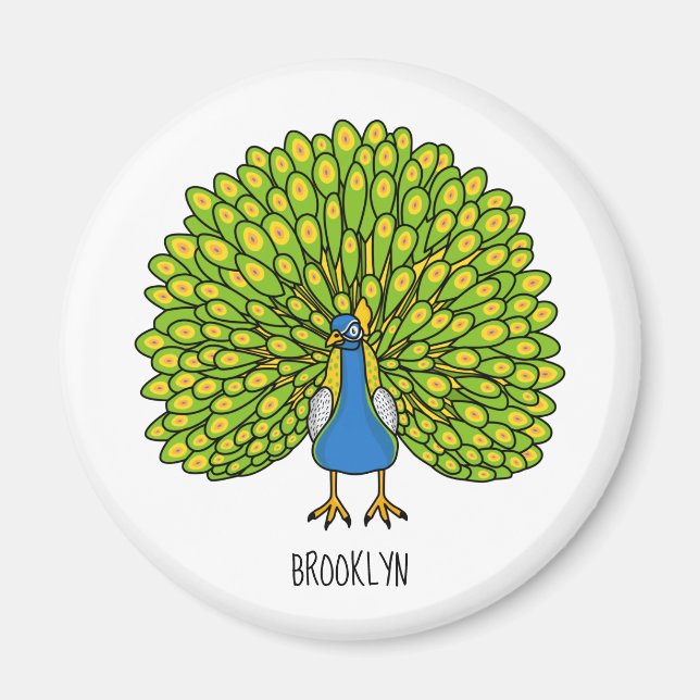 Roligt ljusa fågelillustration magnet (Framsidan)