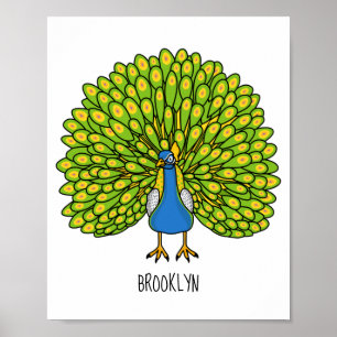 Roligt ljusa fågelillustration poster