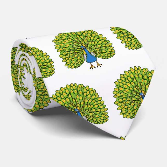 Roligt ljusa fågelillustration slips (Rullad)