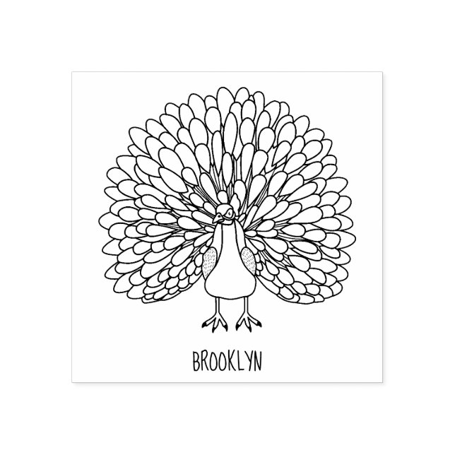 Roligt ljusa fågelillustration stämpel (Tryck)