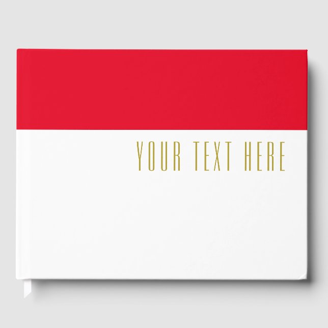 Roligt Ljusröd överkant Färg vid vit text Gästböcker (Framsida)