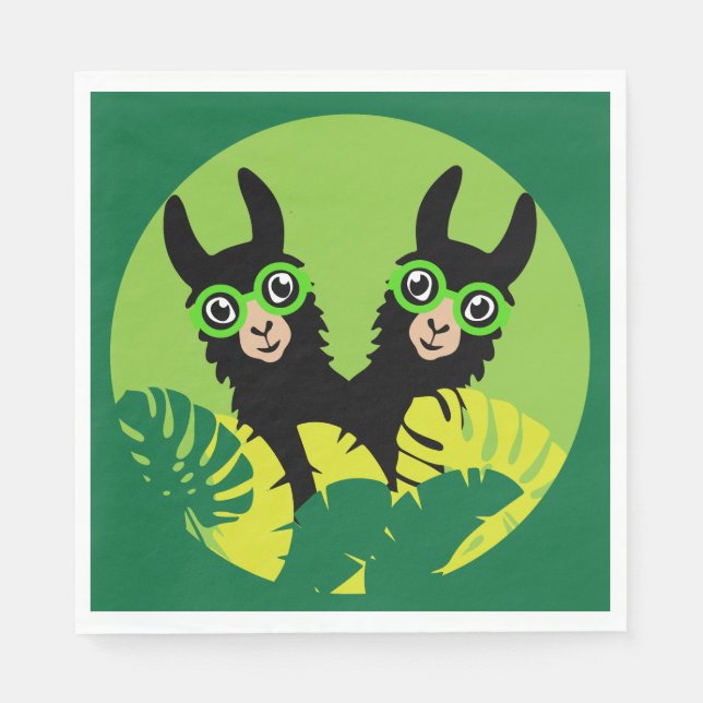 Roligt Llama Alpaca Hem och boende Pappersservett (Framsidan)
