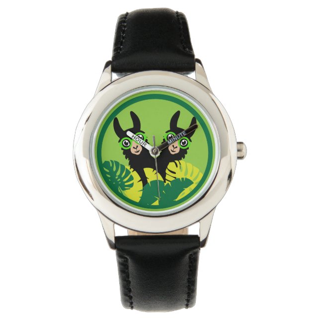 Roligt Llama Alpacas bästa vänner Armbandsur (Framsida)