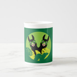 Roligt Llama Alpacas bästa vänner Benporslin Mugg