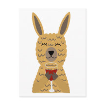 Roligt Llama Drinking Red Vin