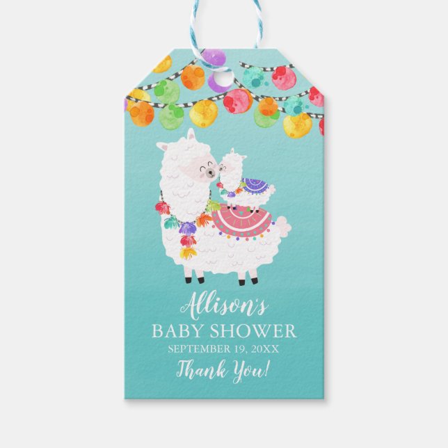 Roligt Llama Mamma Baby Shower Favor Gift Märkre Presentetikett (Framsidan)