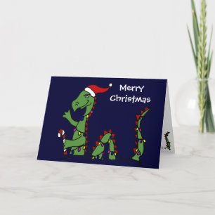 Roligt Loch Nessmonster i Santa hattjul Helgkort