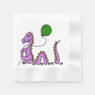 Roligt Loch Nessmonster med ballongen Pappersservett