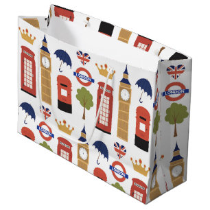 roligt London mönster resa Large Gift Bag