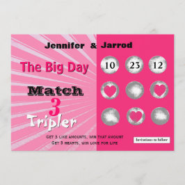 Roligt Lotto Skrap Bröllopsannons Inbjudningar