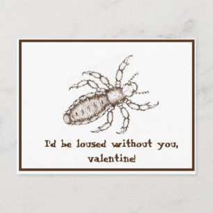 roligt louse-valentin vykort