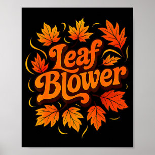 Roligt lövblåsare Höst Kostym Par Halloween Ma Poster