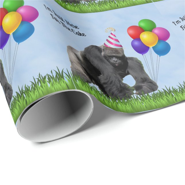 Roligt Loving Birthday Gorilla - Wrapping Papper R Presentpapper (Rullad Hörn)