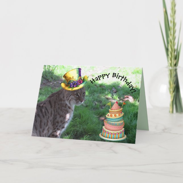 Roligt Loving Bobcat - födelsedagskort Helgkort (Framsida)