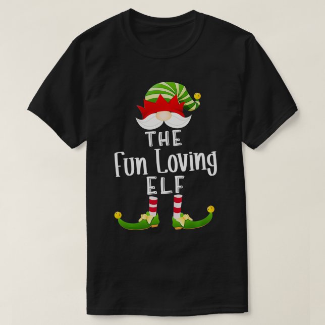 Roligt Loving Elf Group jul Funny Pajama Party T Shirt (Design framsida)