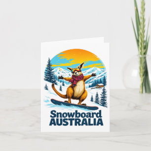 Roligt Loving Kangaroo Snowboarding in Australia Kort