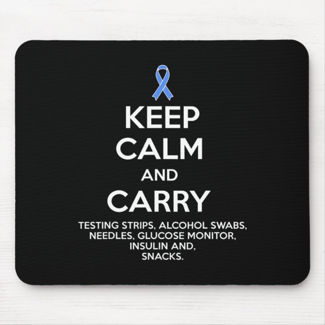 Roligt Lugn av diabetesrelaterad Behålla Typ 1 Typ Musmatta (Framsidan)