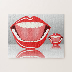 Roligt Lustig Coola Laughing Big Mouth Jigszle Puz Pussel