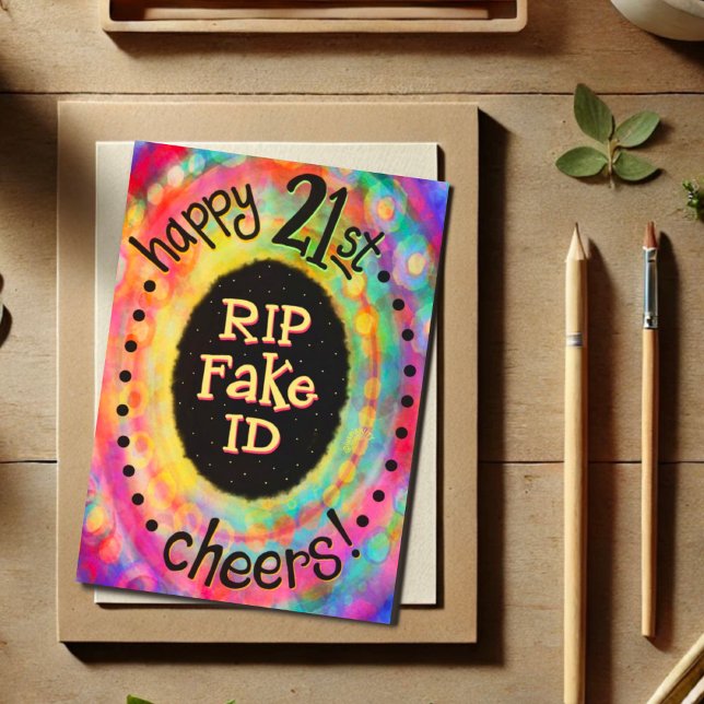 Roligt Lycklig 21:a födelsedag RIP Fake ID Funny Kort (Skapare uppladdad)