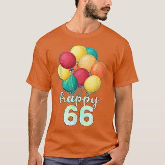 Roligt Lycklig 66 år gamla färgämnen 66:e födelsed T Shirt
