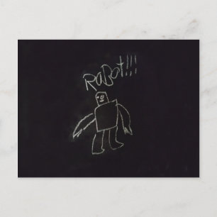 Roligt lycklig bra chalk board Robot Vykort