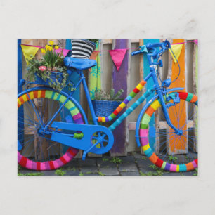 Roligt Lycklig Colorful Bike Glatt Bicycle Vykort