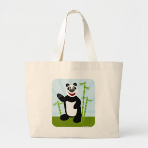 Roligt Lycklig Cute Panda Bear Tecknad Art Jumbo Tygkasse